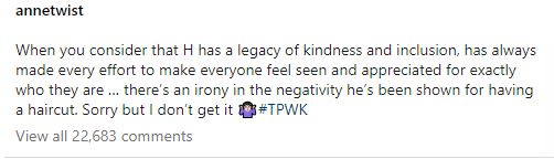 Instagram post made by Harry&rsquo;s mother, Anne Twist