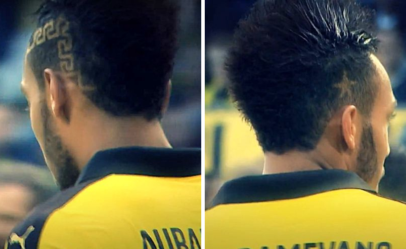 Aubameyang&rsquo;s extravagant mohawks with various designs