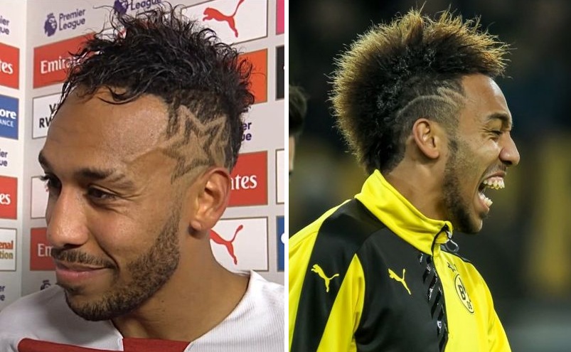 Aubameyang&rsquo;s extravagant mohawks with various designs