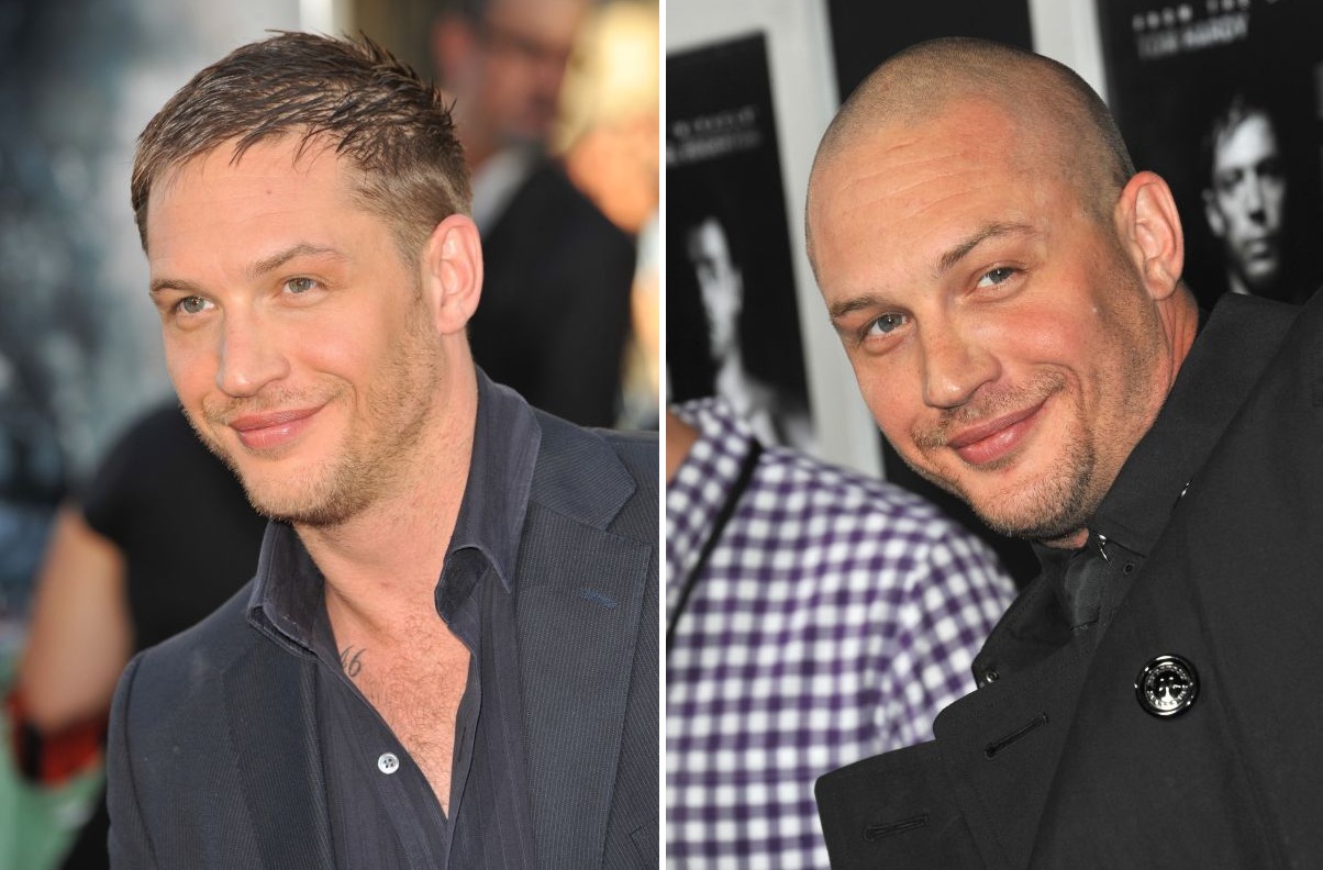 Tom Hardy in 2010 (age 33). and in 2011 (age 34).